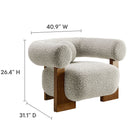 Modway - Jace Boucle Chaise d’accent - River Rock-Dossier en forme de U