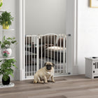 PawHut - Barrière pour chien avec porte, double verrouillage, 29 po-37 po l x 31 po H, pour portes, couloirs, escaliers - blanc-Système de double verrouillage pour une sécurité accrue 