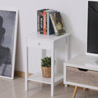 HOMCOM - Table de nuit moderne 15,4 po - blanc-1 tiroir coulissant offre un espace de rangement pour vos objets 