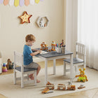 Qaba - Ensemble table et chaises pour enfants, table pour tout-petits et ensemble de 2 chaises pour activités, art, bricolage, lecture pour 3-8 ans - gris-Cet ensemble complet de 3 pièces comprend une table et deux chaises assorties
