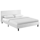 Modway - Anya Tissu Lit plein, Blanc-Rembourré dans un tissu polyester