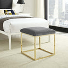 Modway - Anticipate Ottoman in Gris or-Base en acier inoxydable doré