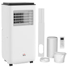 HOMCOM climatiseur portable 8 000 BTU avec minuterie pour pièce de 345 pi² - blanc-Trois fonctions : refroidissement, déshumidification, ventilation. Deux modes : auto (réglage automatique en mode refroidissement ou ventilation selon la température), et sommeil (augmentation douce de la température chaque heure) 