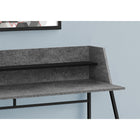 Monarch Specialties - 7550 Bureau 48 po L - Fausse Pierre Grise/Metal Noir-Fini sur tous les côtés pour un placement flexible n'importe où dans un bureau à domicile