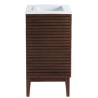 Modway - Ledger 24" Vanette de salle de bain - Blanc noyer-Trous de robinet centraux 8"