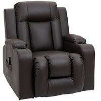 HOMCOM - Fauteuil de massage à vibration 8 points pour salon - brun-Zones ciblées dans le dos, les lombaires, les cuisses et les jambes. Réglez 8 modes de massage et une durée de massage de 15 min à 30 min 