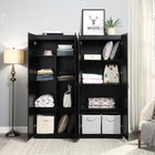 Manhattan Comfort - Hopkins 59,22 po Ensemble Moderne 2 Pièces Armoire de Rangement à 11 Étagères - Noir-Base de balai avec patins en feutre non marquants
