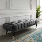 Modway - Adept Performance Velvet Banc - Gris-Rembourrage en mousse dense pour le confort