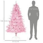 HOMCOM - Arbre de Noël Artificiel 6 Pieds à Ouverture Automatique pour Fête Rose-Les branches s'ouvriront automatiquement, économisant ainsi votre temps de montage 