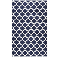 Modway - Lida Treillis marocain Tapis de comédie 8 pi l x 10 pi L - Marine et Ivoire-Tapis à treillis marocain
