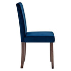 Modway - Prosper Velours rembourré Fauteuil d’appoint de salle à manger Ensemble de 2 - Marine-Ensemble de Deux