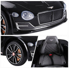 Aosom - voiture électrique radiocommandée 12v bentley licenciée pour enfants, jouet à conduire pour tout-petits cadeau - noir-Démarrage par simple pression sur un bouton 
