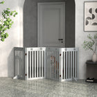 PawHut - Barrière pour animaux extra large autoportante 80 po avec pieds de support - gris clair-Idéal pour les portes, couloirs, chambres et escaliers 