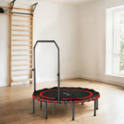 Soozier - Trampoline De Rebond Pliable 48 po Avec Poignée Réglable À 5 Niveaux-32 cordons élastiques haute résistance réduisent l’impact sur les articulations pour des entraînements confortables et sûrs  