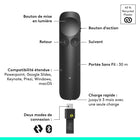 Logitech - Spotlight 2, télécommande de présentation - pointeur laser - Graphite-Retour haptique : Appuyer sur le bouton de mise en lumière active des vibrations haptiques subtiles, confirmant que vous avez effectué la bonne action, pour présenter avec assurance et contrôle