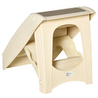 PawHut - Escalier pour chien pliable portable à 4 niveaux - beige-Tapis antidérapants autocollants sur chaque marche, non amovibles 