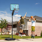 Soozier - panier de basketball entièrement réglable pour l’extérieur-La base peut contenir 66 lb (30 kg) d’eau ou 77 lb (35 kg) de sable, comprend un porte-ballon
