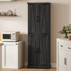 HOMCOM - Armoire de rangement 72 po pour salle à manger - noir-Couleur : Noir, Chêne 