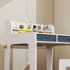 Qaba - Ensemble bureau et chaise pour enfants, table et chaise d’art pour 3-8 ans - blanc-Couleur : Blanc
