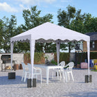 Outsunny - Tente auvent pliante 10 pi l x 10 pi L avec sac de transport, blanc-Hauteur réglable sur 3 niveaux