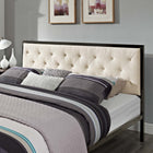 Modway - Mia Tissu Lit King, Brun beige-Cadre en acier revêtu de poudre