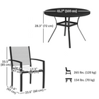 Outsunny - ensemble de salle à manger extérieur 5 pièces avec table ronde et 4 chaises empilables-Les chaises en maille respirante sèchent rapidement et restent fraîches pendant les discussions estivales