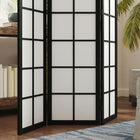 HOMCOM - Paravent autoportant 3 panneaux pour chambre - noir-Dimensions totales : 47,2 po l x 66,9 po H x 0,7 po P (120 x 170 x 1,7 cm)  
