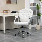 Vinsetto - Chaise d’ordinateur pivotante à 360-degrés - blanc-Réglez la hauteur du siège selon vos besoins pendant de longues heures de travail