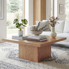 HOMCOM - Table basse carrée avec plateau épais - bois naturel-Le plateau de table de 1,6 po d’épaisseur supporte jusqu’à 110 lb en toute fiabilité