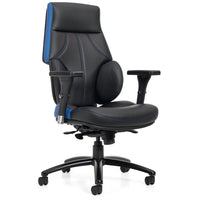 Offices to Go - Fauteuil à basculement synchronisé à dossier haut Kazan FX - Noir/Bleu-Fauteuil à basculement synchronisé à dossier haut avec un appui-tête