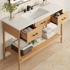 Modway - Zaire 48" Vanité de salle de bain à un seul lavabo - Blanc naturel-Jambes effilées