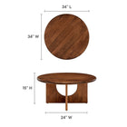 Modway - Rivian Ronde 34 » Table basse - Noyer-Bois massif de manguier