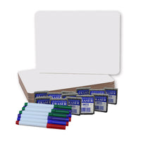 Flipside Products Tableaux blancs effaçables à sec (23 x 30 cm) avec feutres et effaceurs de couleur, lot de 12-Parfait pour la maison, l'école ou le lieu de travail !