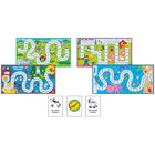 Jeu de société « Quelle heure est-il ? » de Carson Dellosa Education, de la maternelle à la 3e année -4 plateaux de jeu (16" 8,5") 96 cartes de jeu (2" x 2,75") 16 pièces de joueur (pliées 1" x 1,5")