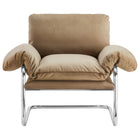 Modway - Ansel Performance Velvet Chaise d’accent - Taupe-Assemblée requise