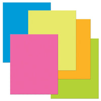 UCreate Carton couché de qualité supérieure pour affiches, 5 couleurs néon assorties, 22 po x 28 po, 25 feuilles-Construction robuste en acier de 18 points