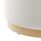 Modway - Tilden Grand velours rond de performance de 23" Rembourré Ottoman - Albâtre naturel-Capacité de poids : 506 lbs.