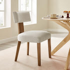Modway - Nalani Tissu tapis Chaises de salle à manger Ensemble de 2 - Tissage à bruyère, ivoire brun foncé-Sièges et dossier en tissu 