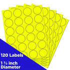 JAM Paper Sceaux autocollants ronds, 1 2/3 po dia., jaune néon, 120/paquet-Jaune néon