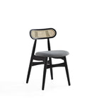 Manhattan Comfort - Lot de 2 chaises de salle à manger Colbert 44,5 cm style industriel chic, rembourrées, noir et gris-Assise rembourrée en polycoton tissé garnie de mousse haute densité