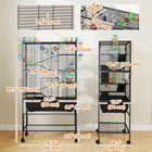 PawHut - Grande Cage à Hamster Roulante à 5 Niveaux avec Étagère de Rangement-Portes avant et supérieure facilitant l'accès et le nettoyage