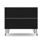 Manhattan Comfort - Rockefeller commode moderne du milieu du siècle 35,24" - noir-Parfait pour le rangement ou l’exposition d’objets Kit anti-basculement inclus