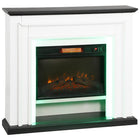 HOMCOM - Cheminée électrique 41 po avec manteau et effet de flamme 3d réglable - 1400 W - noir et blanc-Chauffage puissant de 1400W avec 4777 BTU réchauffe rapidement les pièces jusqu'à 323 pi²