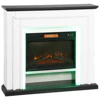 HOMCOM - Cheminée électrique 41 po avec manteau et effet de flamme 3d réglable - 1400 W - noir et blanc-Chauffage puissant de 1400W avec 4777 BTU réchauffe rapidement les pièces jusqu'à 323 pi²