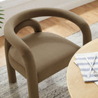 Modway - Astrid Performance Velvet Chaise à manger - Chameau-Glissières de plancher sans marquage