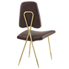 Modway - Ponder Antique Imitation cuir Fauteuil d’appoint de salle à manger - Brown-Pattes de cure-dent du milieu du siècle