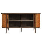 Modway - Coralie Courbe Cuir végane Buffet ovale - Noyer Tan-9