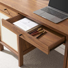 Modway - Capri Grains de bois de 58" Bureau - Noyer-Charnières à fermeture douce
