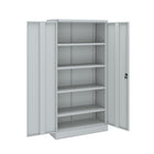 Ceha Canada - Armoire de rangement métallique RTA - 36 po L x 77 po H - Gris clair-SYSTÈME DE VERRROUILLAGE À 2 POINTS SÉCURISÉ : Gardez vos effets en sécurité avec un mécanisme de verrouillage fiable, jumelé à une poignée fixe pour une utilisation facile