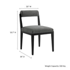 Modway - Kai Tissu Chaise à manger - Noir charbon-Siège fixe en tissu